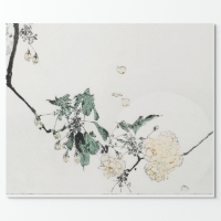 WHITE JAPANESE FLOWER PRINT Wrapping Paper